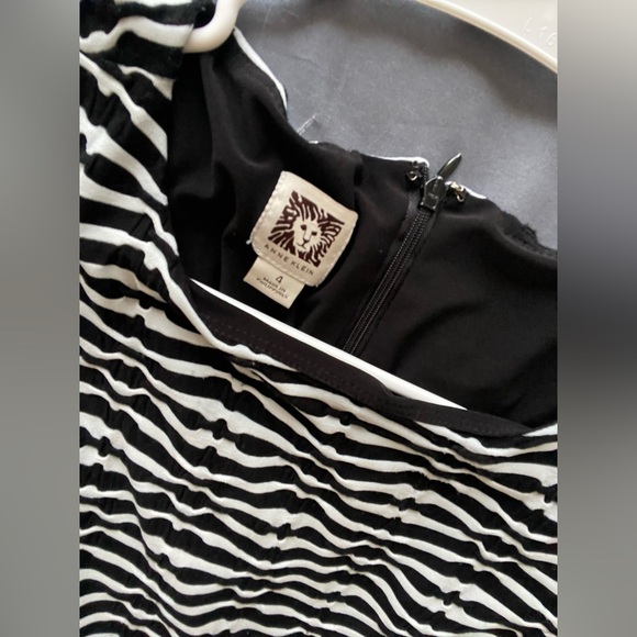 Anne Klein Black and White Zebra Print Midi Dress - Picture 3 of 3